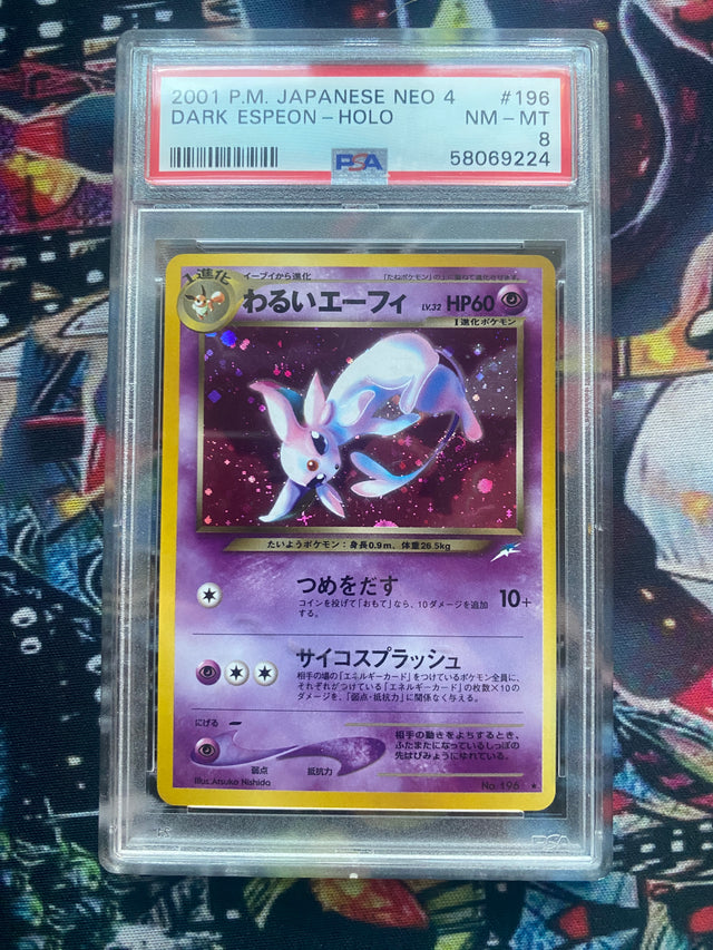 Dark Espeon JAP Neo 4 Darkness, and to Light 2001 PSA 8 – Pokémon gradata