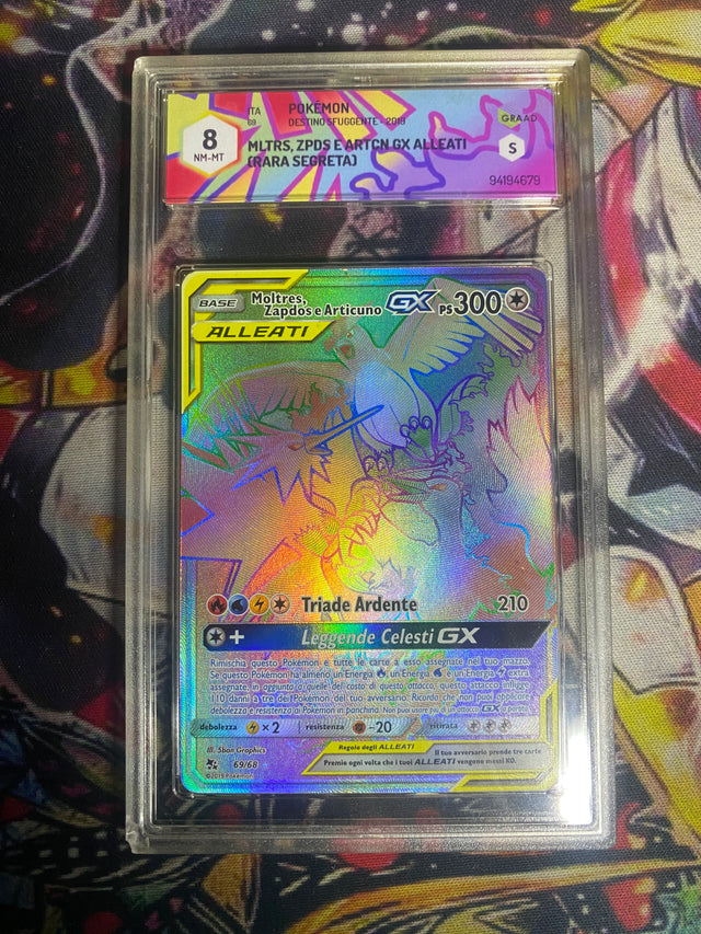 Moltres Zapdos Articuno GX TAG TEAM Destino Sfuggente ITA GRAAD 8 – Pokémon gradata
