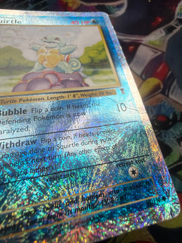 Squirtle Reverse Holo ITA - piega sul fronte (Heavily Played) – Pokémon – fronte